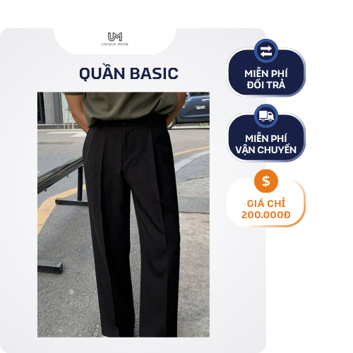 Quần Tây Nam Ống Suông Đen Cạp Cao – Form Wide-Leg Công Sở Lịch Lãm - Ảnh 5