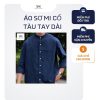 Áo Sơ Mi Cổ Tàu Tay Dài Oxford Nam Nữ Form Rộng Hot Trend