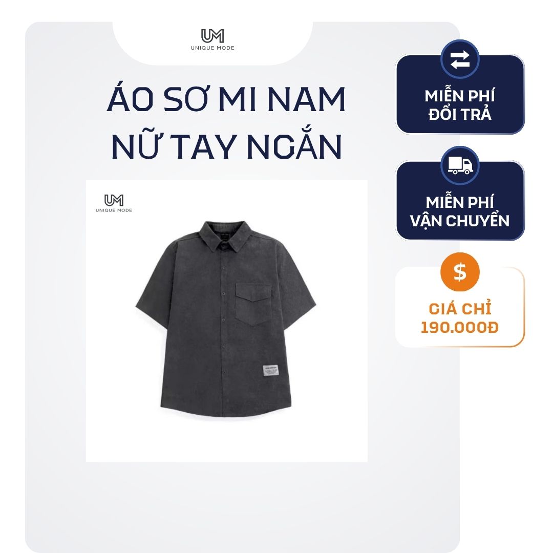 Áo Sơ Mi Nam Nữ Tay Ngắn Nhung Tăm Korea Cao Cấp