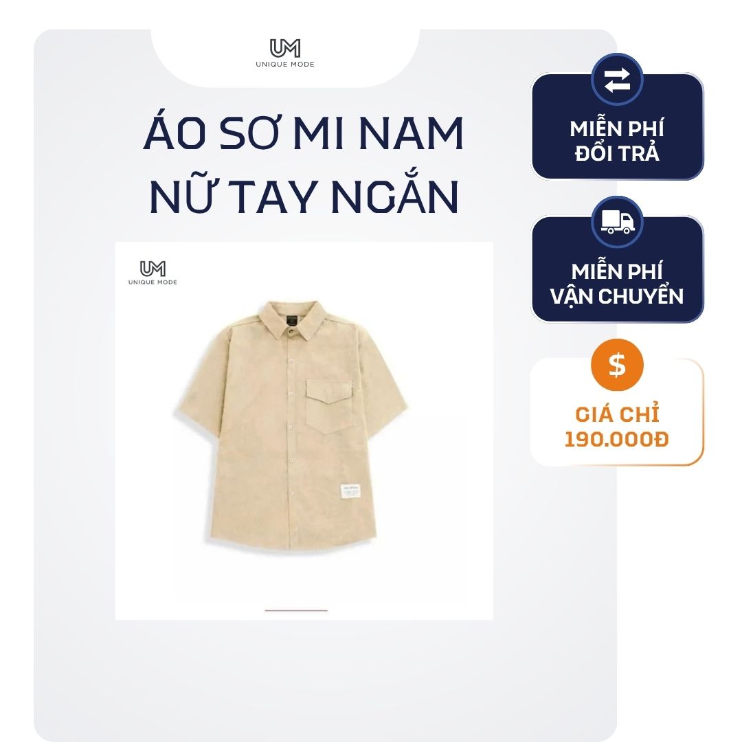 Áo Sơ Mi Nam Nữ Tay Ngắn Nhung Tăm Korea Cao Cấp - Ảnh 2