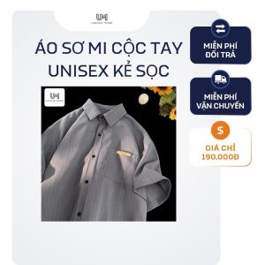 Áo sơ mi cộc tay Unisex kẻ sọc hot trend 2026
