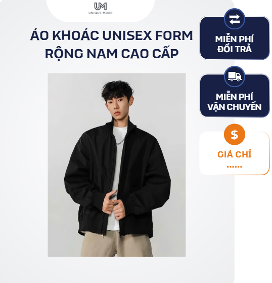 Áo Khoác Unisex Form Rộng Nam Cao Cấp – Áo Khoác Oversize Streetwear Đẹp