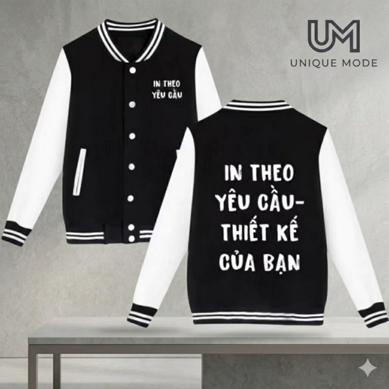 áo bomber in theo yêu cầu cả chữ và ảnh